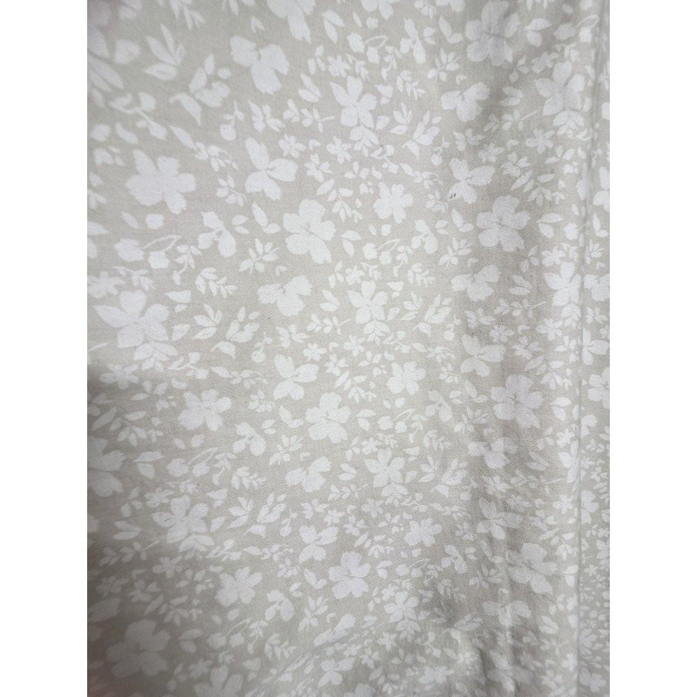 Calvin Klein Queen Flat Sheet Expressive Floral Beige Cream 100% Cotton Modern